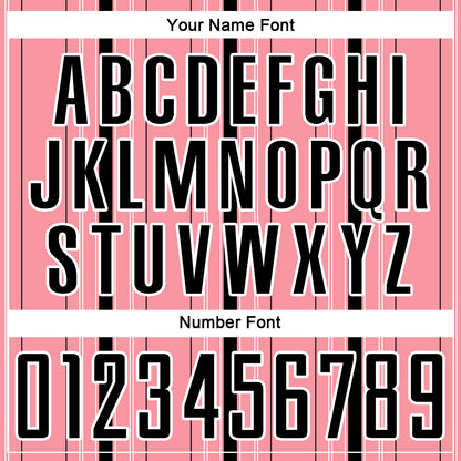 Custom Medium Pink Black-White Stripe Sublimation Soccer Uniform Jersey