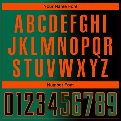 Custom Black Kelly Green-Orange Sublimation Gradient Fashion Soccer Uniform Jersey