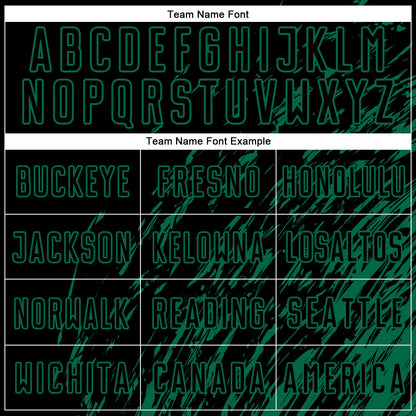 Custom Black Kelly Green Splash Sublimation Soccer Uniform Jersey