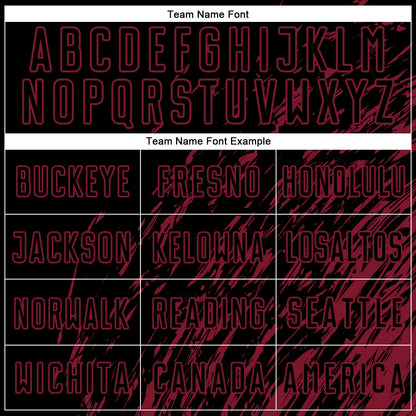 Custom Black Crimson Splash Sublimation Soccer Uniform Jersey