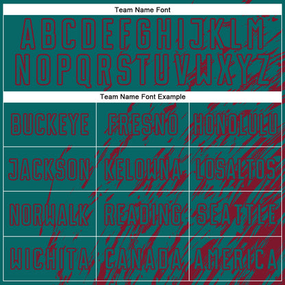 Custom Teal Crimson Splash Sublimation Soccer Uniform Jersey