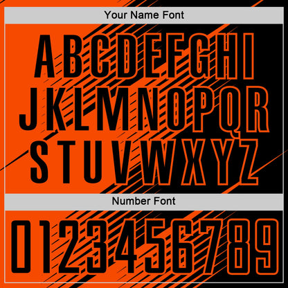 Custom Black Orange Line Sublimation Soccer Uniform Jersey