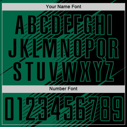 Custom Black Kelly Green Line Sublimation Soccer Uniform Jersey