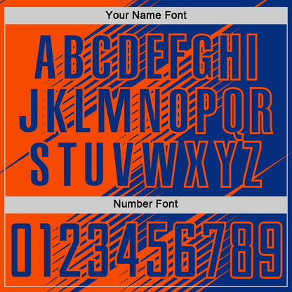 Custom Royal Orange Line Sublimation Soccer Uniform Jersey