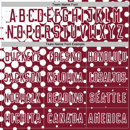 Custom Crimson White Modern Polka Dot Sublimation Soccer Uniform Jersey