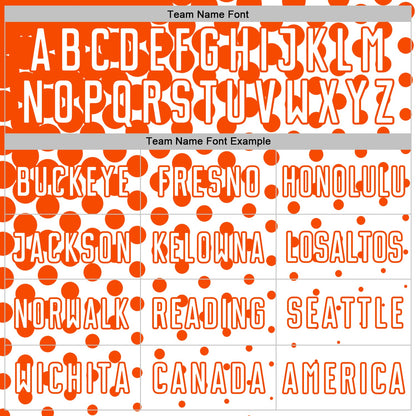 Custom White Orange Modern Polka Dot Sublimation Soccer Uniform Jersey