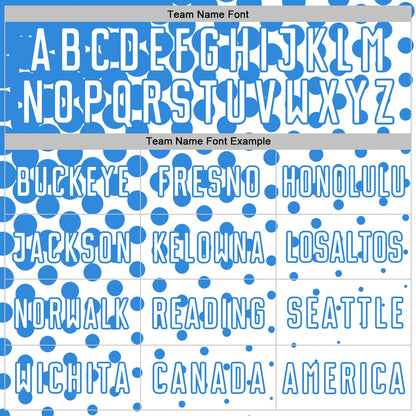 Custom White Powder Blue Modern Polka Dot Sublimation Soccer Uniform Jersey