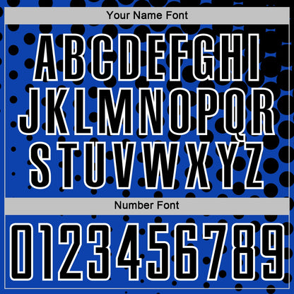 Custom Thunder Blue Black-White Modern Polka Dot Sublimation Soccer Uniform Jersey