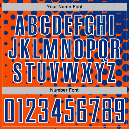Custom Orange Royal-White Modern Polka Dot Sublimation Soccer Uniform Jersey