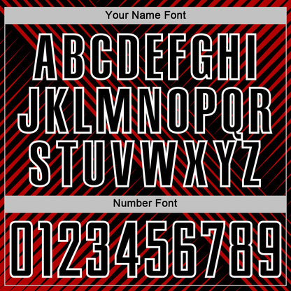 Custom Red Black-White Line Sublimation Soccer Uniform Jersey