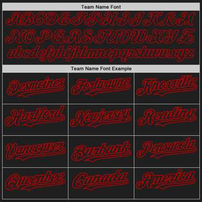 Custom Black White-Red Pinstripe Authentic Split Fashion Baseball Jersey