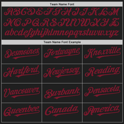 Custom Black Cream-Crimson Pinstripe Authentic Split Fashion Baseball Jersey