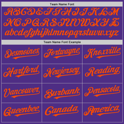 Custom Purple White-Orange Pinstripe Authentic Split Fashion Baseball Jersey