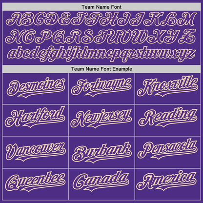 Custom Purple Cream-Purple Pinstripe Authentic Split Fashion Baseball Jersey