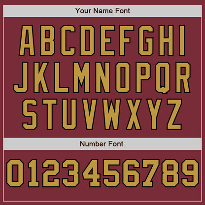 Custom Burgundy Old Gold-Black Pinstripe Authentic Split Fashion Baseball Jersey