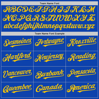Custom Thunder Blue White-Yellow Pinstripe Authentic Split Fashion Baseball Jersey