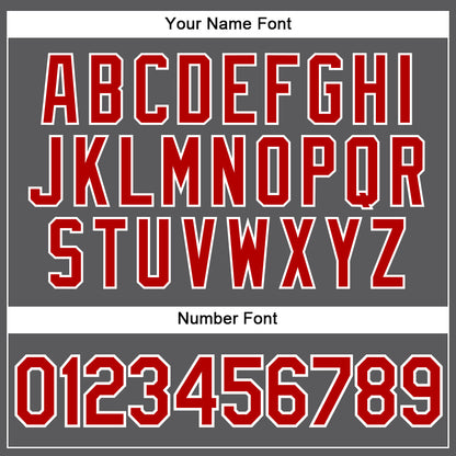 Custom Steel Gray Red-White Authentic Baseball Jersey