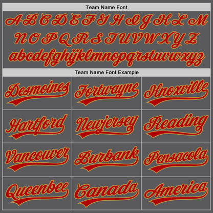 Custom Steel Gray Red-Old Gold Authentic Baseball Jersey