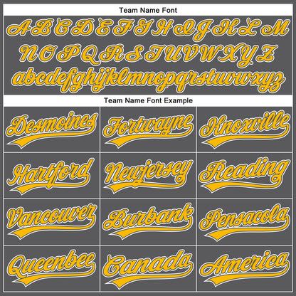 Custom Steel Gray Gold-White Authentic Baseball Jersey