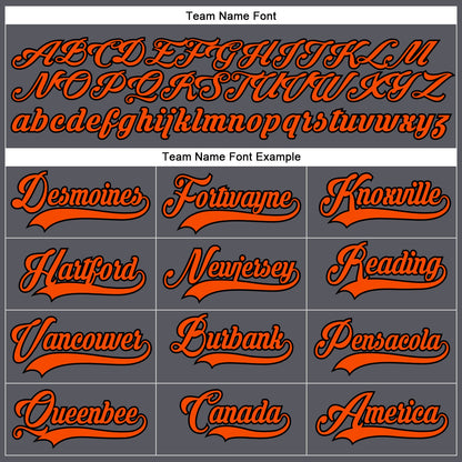 Custom Steel Gray Orange-Black Hockey Lace Neck Jersey