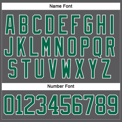 Custom Steel Gray Kelly Green-White Hockey Lace Neck Jersey