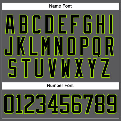 Custom Steel Gray Black-Neon Green Hockey Lace Neck Jersey