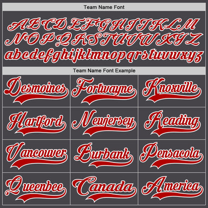 Custom Steel Gray Red-White Hockey Jersey