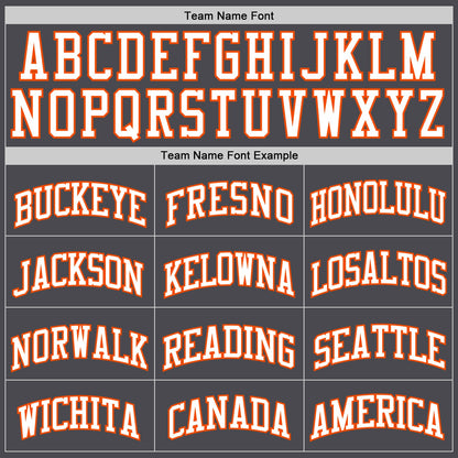 Custom Steel Gray White-Orange Authentic Basketball Jersey