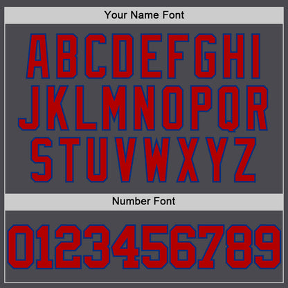 Custom Steel Gray Red-Royal Authentic Basketball Jersey