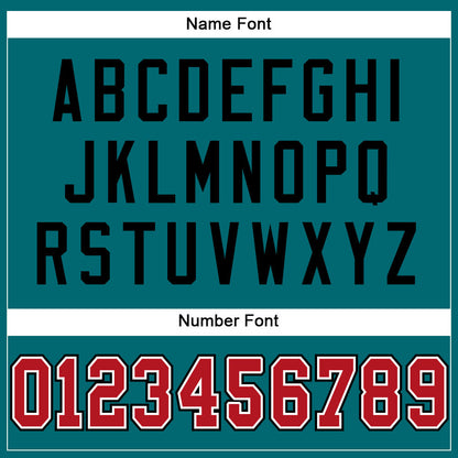 Custom Teal Red-Black Mesh Authentic Football Jersey