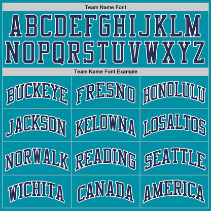 Custom Teal Navy-White Authentic Throwback Basketball Jersey