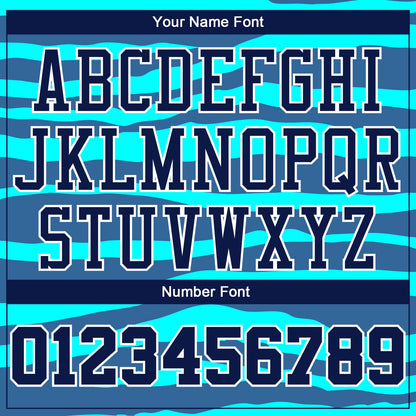 Custom Teal Navy-White Round Neck Sublimation Basketball Suit Jersey