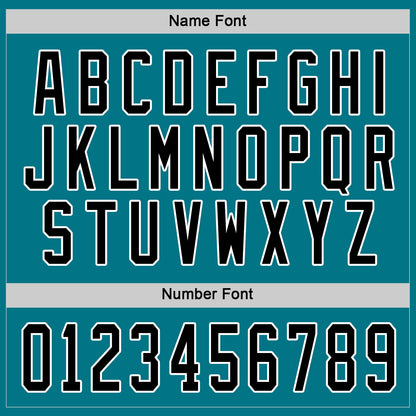 Custom Teal Black-White Hockey Jersey