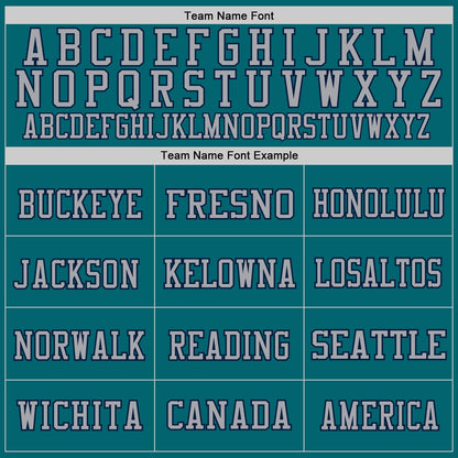 Custom Teal Navy-Gray Mesh Authentic Football Jersey