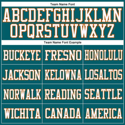Custom Teal Texas Orange-White Mesh Authentic Football Jersey