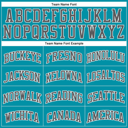 Custom Teal Steel Gray-Black Authentic Throwback Basketball Jersey