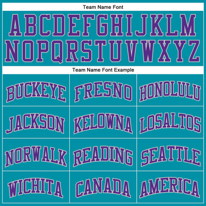 Custom Teal Purple-Gray Authentic Throwback Basketball Jersey