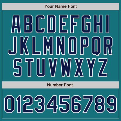 Custom Teal Navy-White Authentic Baseball Jersey