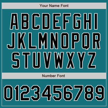 Custom Teal Black-White Authentic Baseball Jersey
