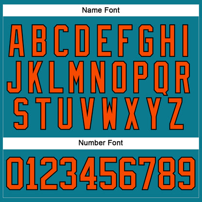 Custom Teal Orange-Black Hockey Lace Neck Jersey