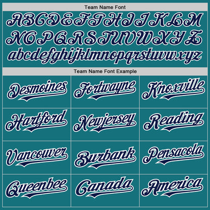 Custom Teal Navy-Red Authentic Baseball Jersey