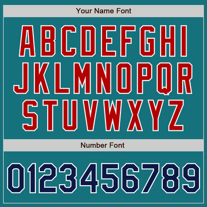 Custom Teal Navy-Red Authentic Baseball Jersey
