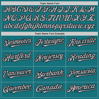 Custom Teal Gray-Black Authentic Baseball Jersey