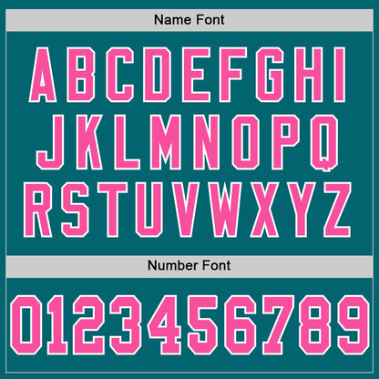Custom Teal Pink-White Mesh Authentic Throwback Football Jersey