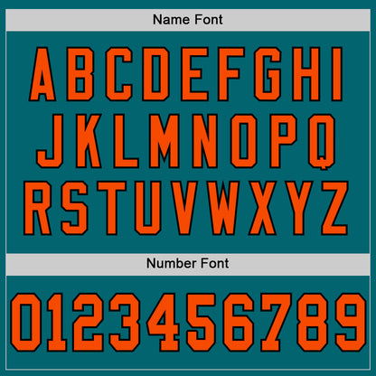 Custom Teal Orange-Black Mesh Authentic Throwback Football Jersey
