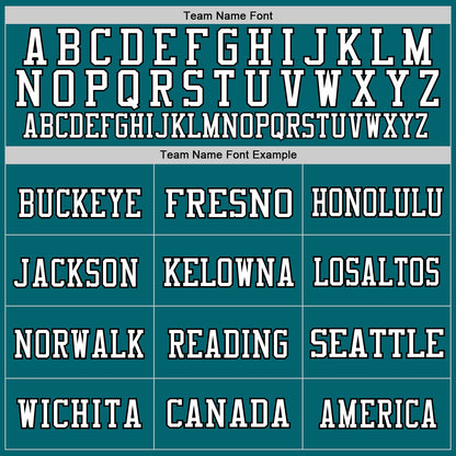 Custom Teal Black-White Mesh Authentic Throwback Football Jersey
