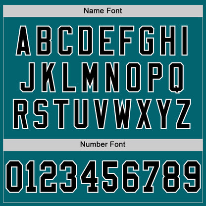 Custom Teal Black-White Mesh Authentic Throwback Football Jersey