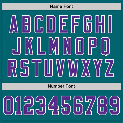 Custom Teal Purple-White Mesh Authentic Throwback Football Jersey