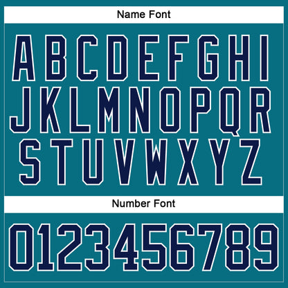 Custom Teal Navy-White Hockey Lace Neck Jersey