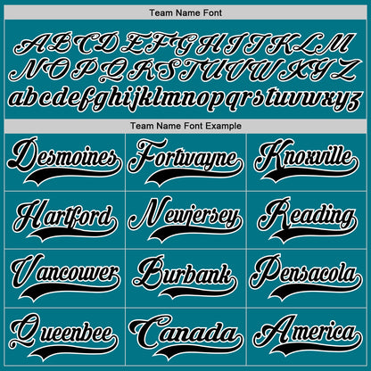 Custom Teal Black-White Hockey Jersey